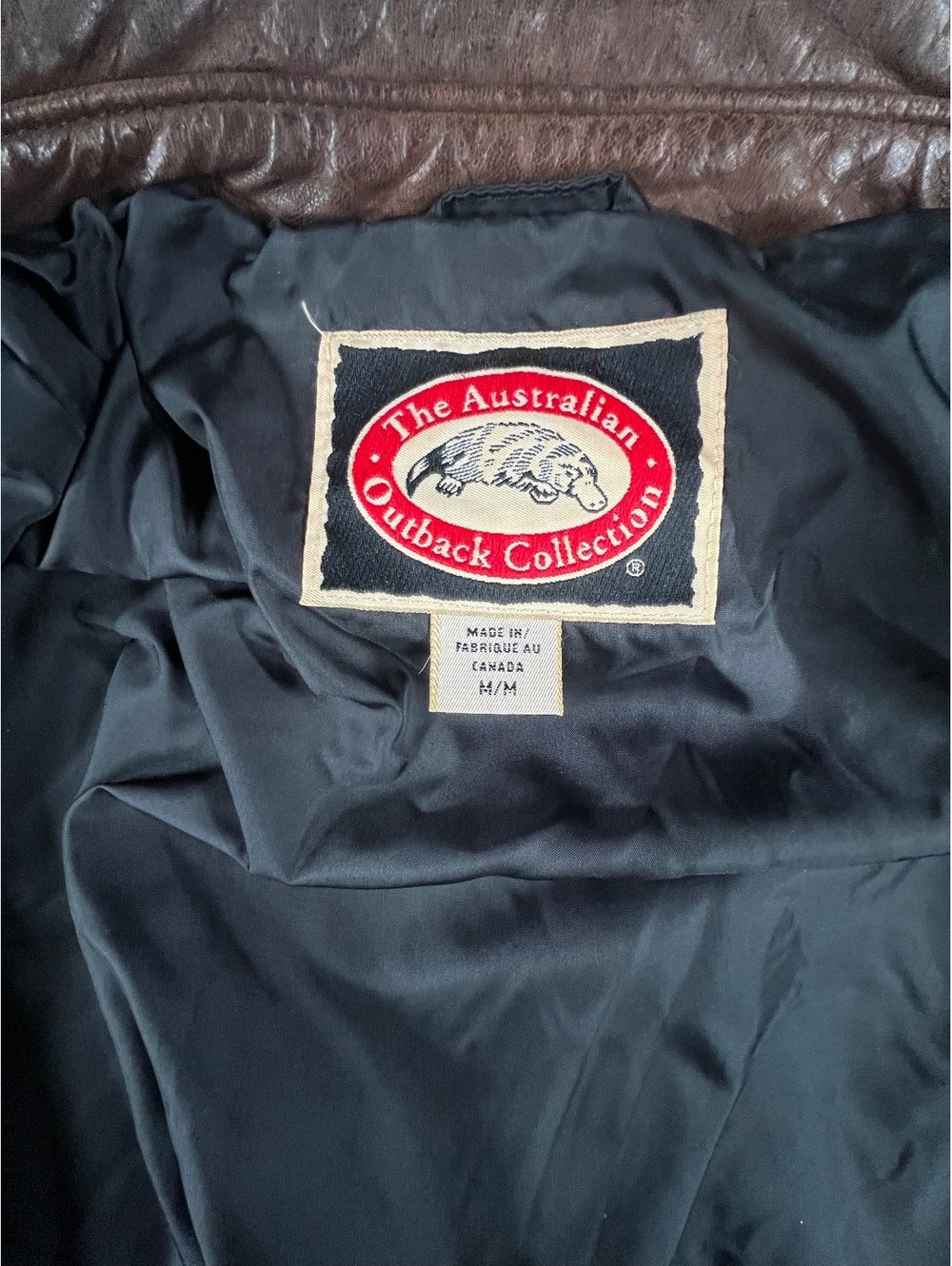 Vintage Australian Outback Red Wool Leather Collar Bomber Jacket M - Picture 7 of 8